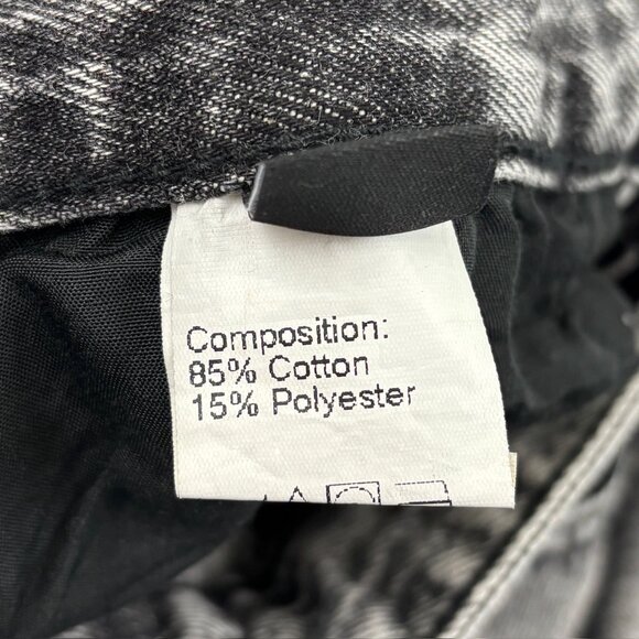 Shein Distressed Raw Hem Straight Leg Women's size L Acid Wash Black Denim jeans - Picture 3 of 4